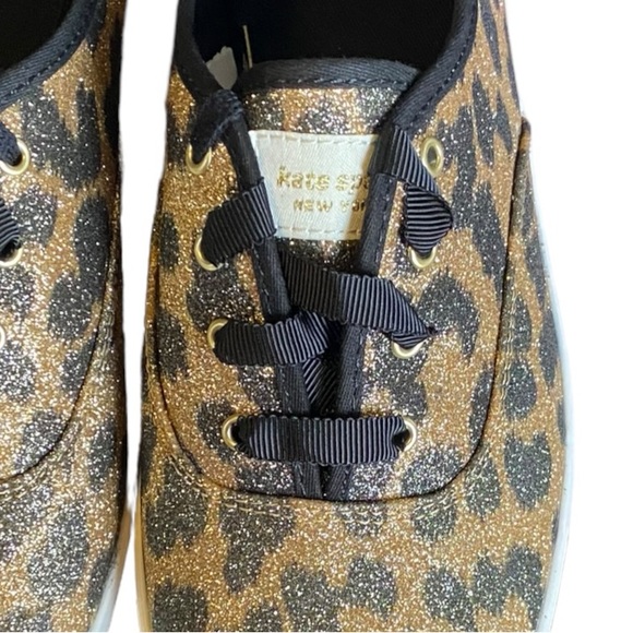 NIB Keds x Kate Spade New York Champion Glitter Leopard Sneakers - Picture 9 of 12